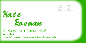 mate rosman business card
